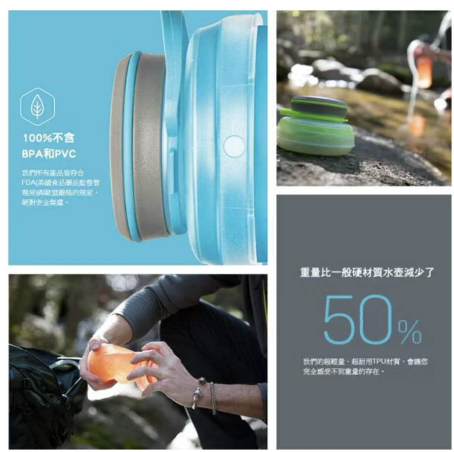 Hydrapak- STASH BOTTLE 寬口扭轉軟式水壺750ml