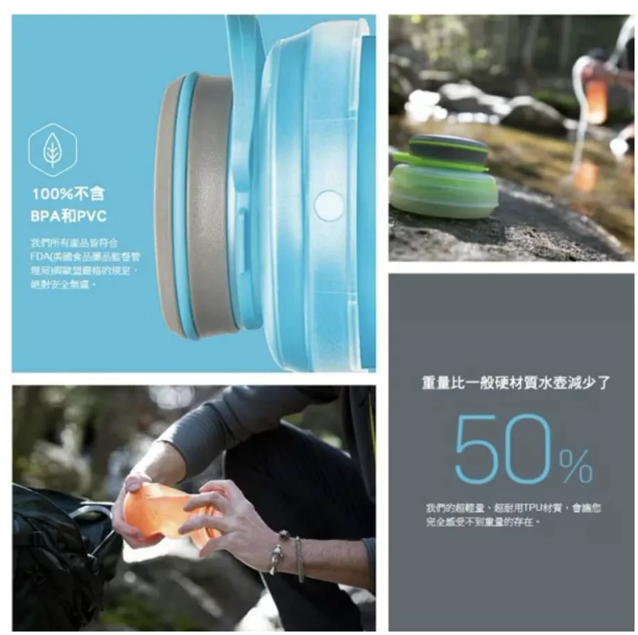 Hydrapak- STASH BOTTLE 寬口扭轉軟式水壺750ml