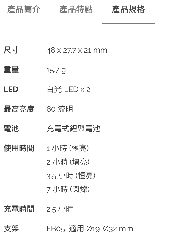 INFINI LAVA I-260W 前燈(橘)