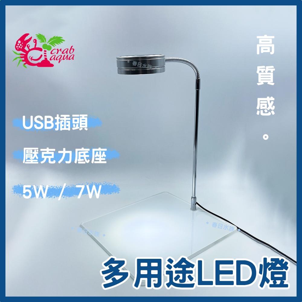 小螃蟹 多用途LED檯燈 5W / 7W USB 魚缸燈 多肉盆栽 魚缸 寵物箱 植物燈 盆景