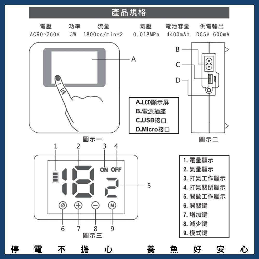 水族先生 不斷電打氣機 鋰電觸控 全自動1-18段 空氣幫浦 打氣幫浦 Mr.Aqua(空氣馬達)