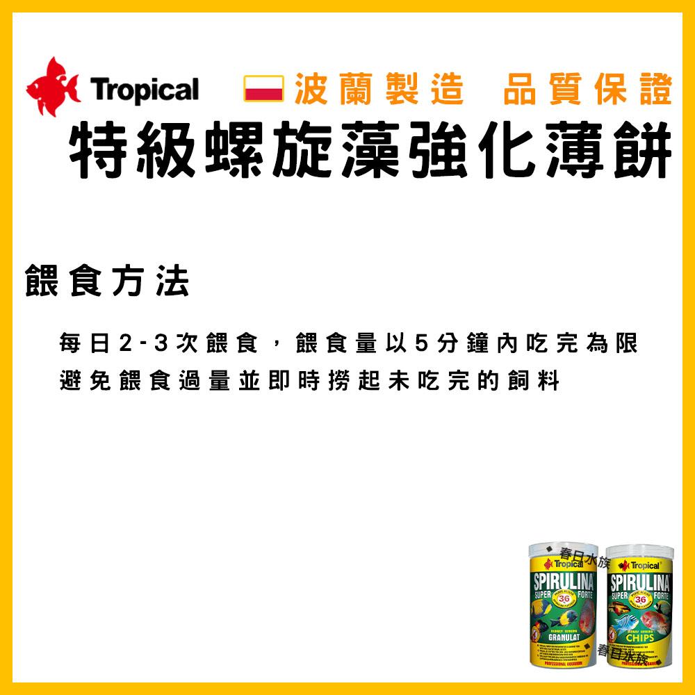 波蘭製造 Tropical 36% 特級螺旋藻強化薄餅 異型飼料 鼠魚飼料 金魚 沉底飼料