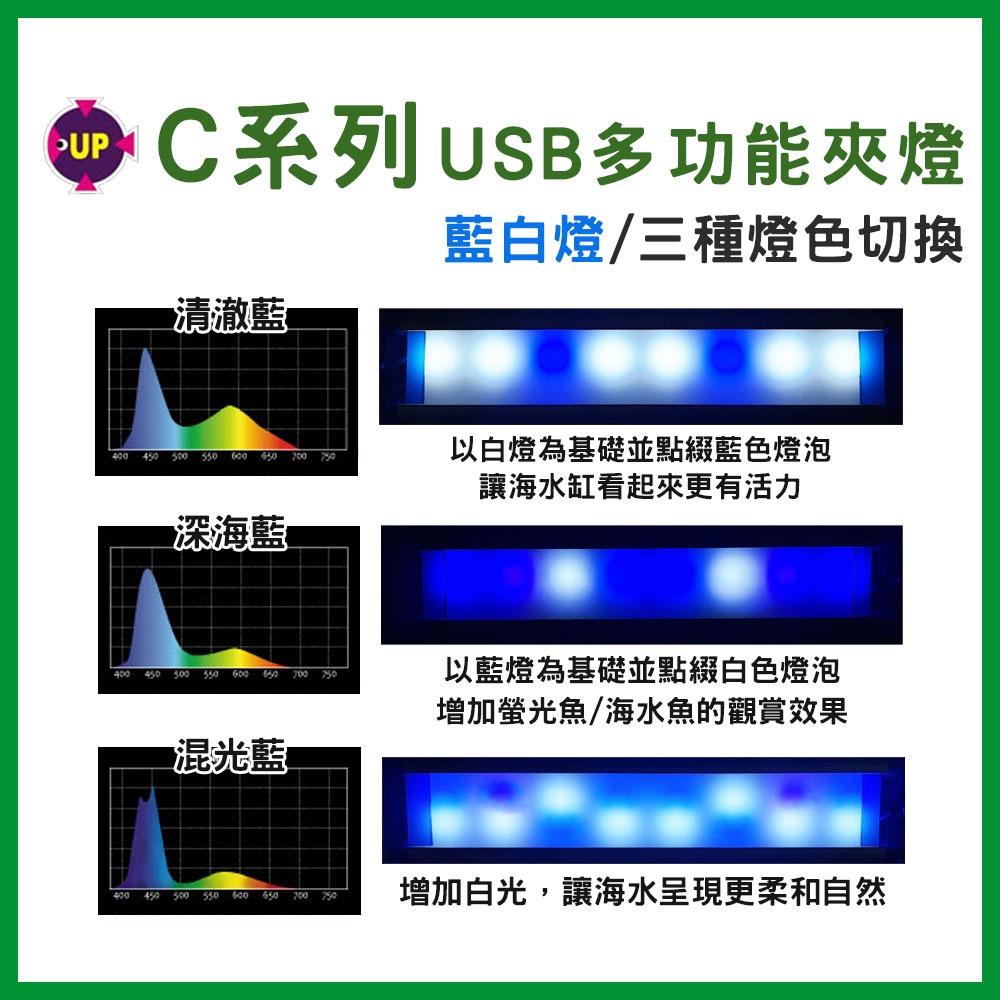 UP雅柏 C系列 LED夾燈 17公分/25公分 水草燈/增豔燈/藍白燈 太陽燈 側夾燈 水族夾燈 魚缸燈具