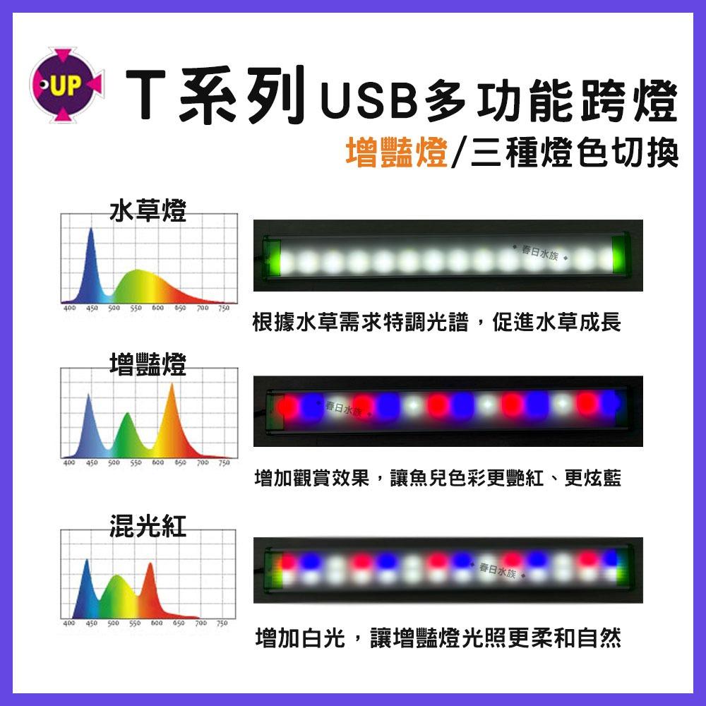 UP雅柏 T系列跨燈 30／36／45公分 水草燈 增豔燈 太陽燈 藍白燈 LED跨燈 觀賞燈 魚缸燈