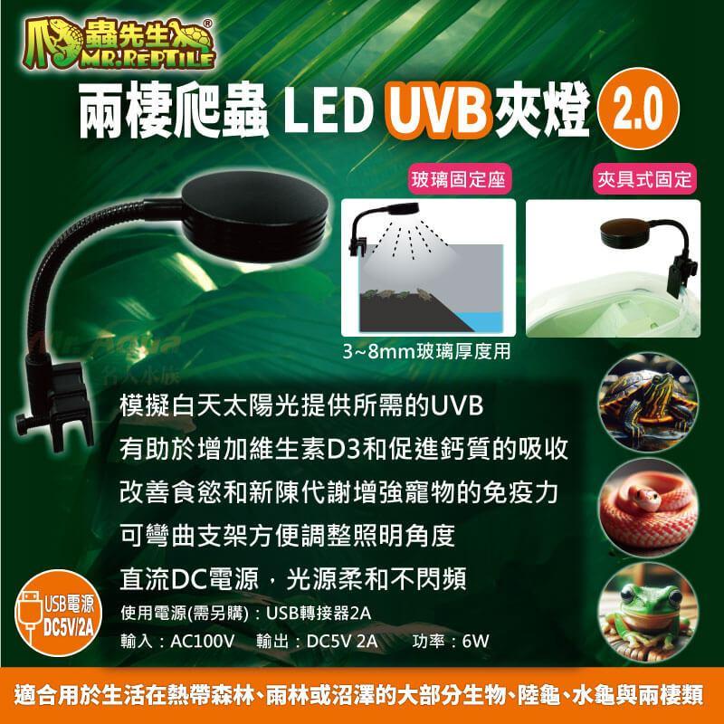 爬蟲先生 兩棲爬蟲LED UVB夾燈 不含豆腐頭 烏龜 爬蟲 UVB曬燈 照燈 曬背燈 MR.Reptile