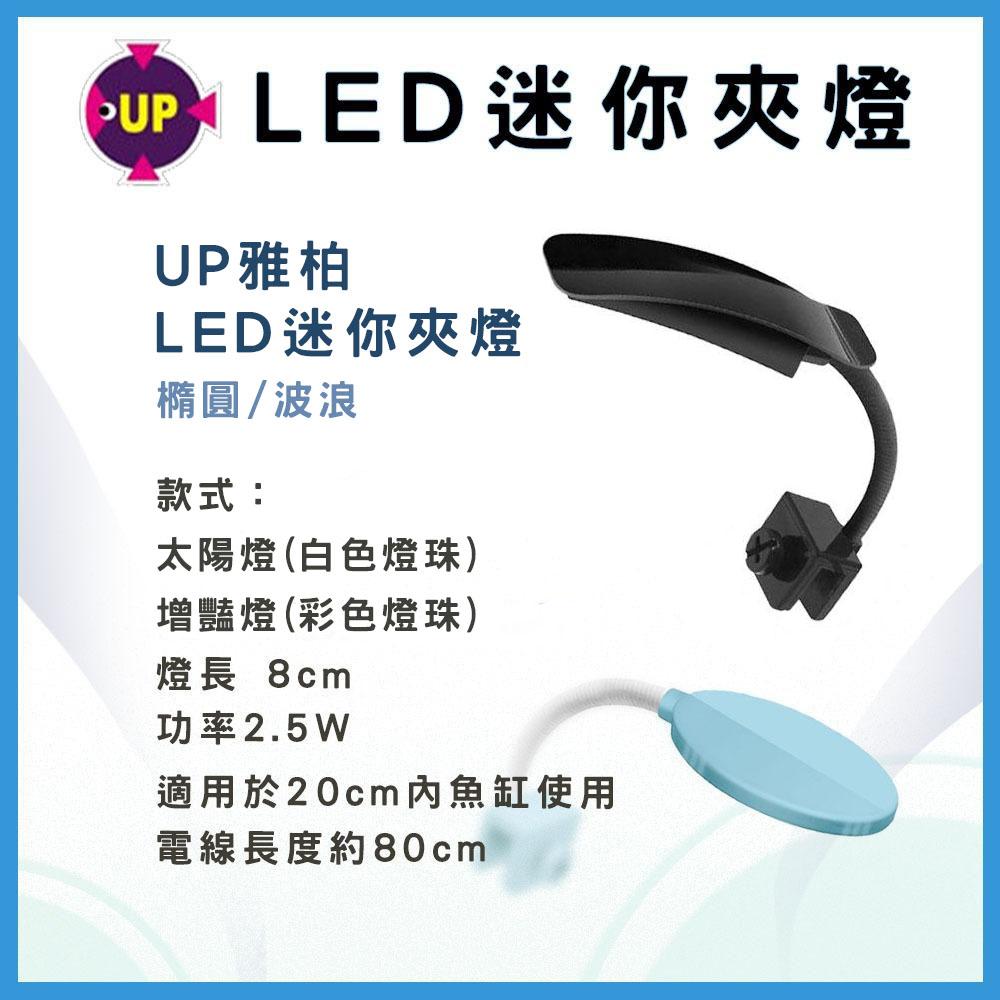 UP雅柏 LED橢圓迷你夾燈 USB插孔 白燈 太陽燈 增豔燈 小夾燈 小型缸夾燈 水族夾燈 小魚缸燈 鬥魚