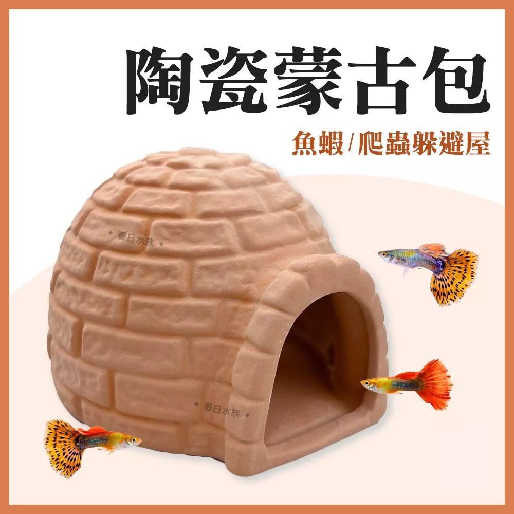 陶瓷蒙古包 造景裝飾 陶瓷甕 繁殖 小魚小蝦 底棲異型 躲藏 躲避屋 躲避窩 躲避洞 蝦屋 魚缸裝飾 水族造景