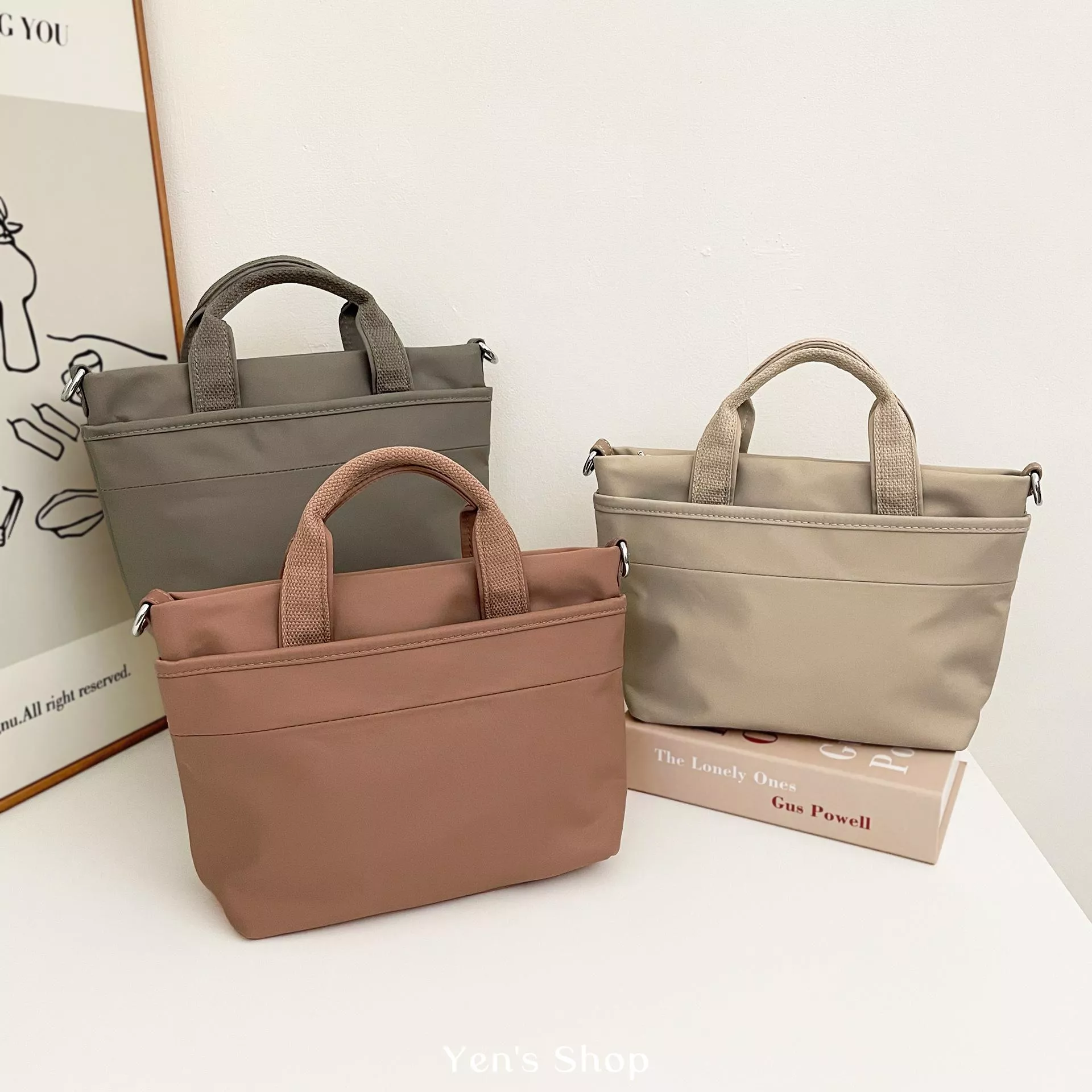 經典防潑水兩用三層尼龍小托特包｜側背包｜輕便水餃包