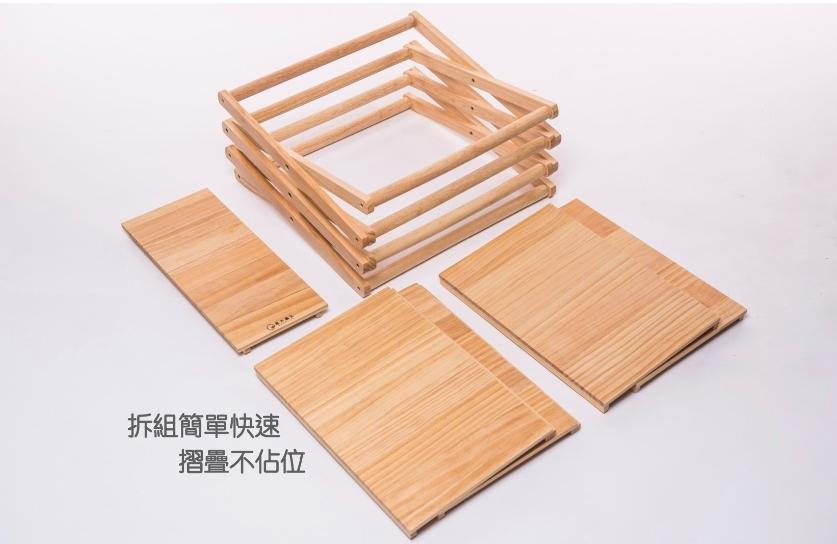 台灣製造【原木系列】手工四層架-平面款桌面