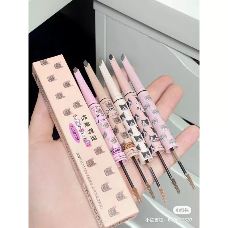 花洛莉亞雙頭刀鋒眉筆染眉膏🐱絨絨野生眉一隻搞定！