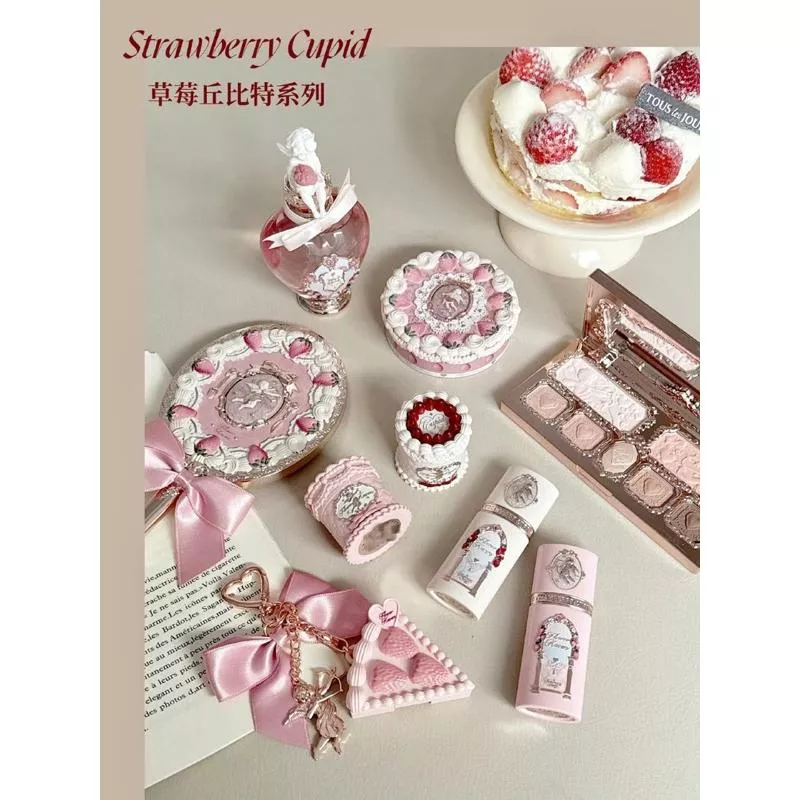 🍰💘花知曉草莓丘比特系列✌🏻阿里北北聯名液體腮紅 蛋糕唇霜 面部綜合盤 粉餅 手持鏡 香膏掛件 香水 護手霜