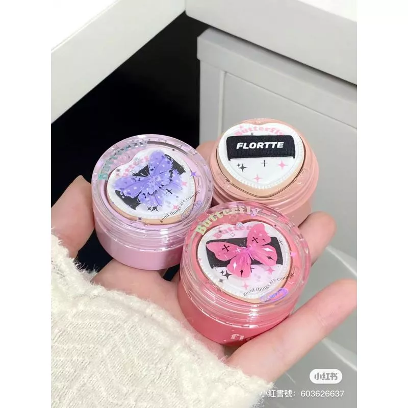 ♡現貨♡送愛心粉撲✨🦋花洛莉亞腮紅膏🍧韓系夢幻千禧感！