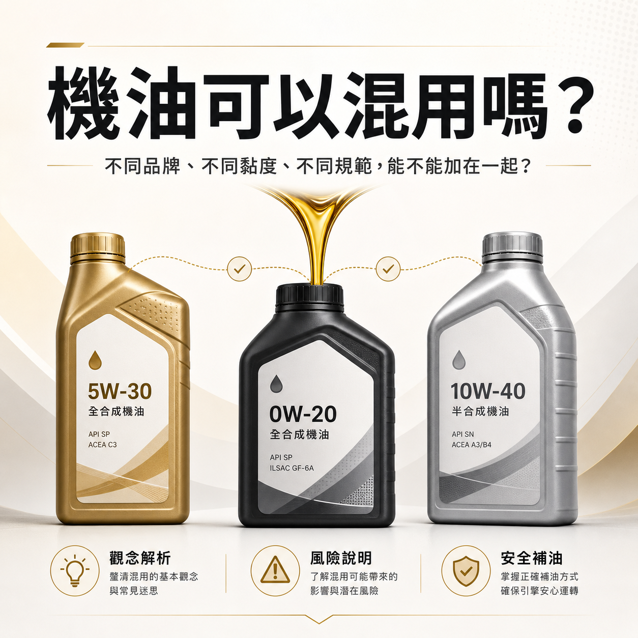 機油可以混用嗎？不同品牌、黏度、規範能不能加在一起？