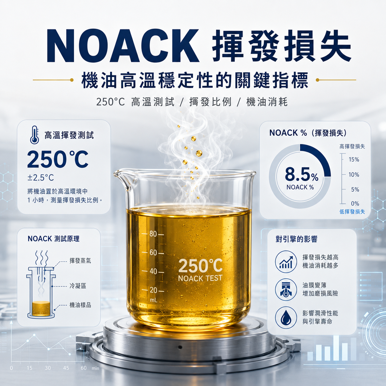 NOACK 揮發損失是什麼？機油蒸發、吃機油與高溫穩定完整解析