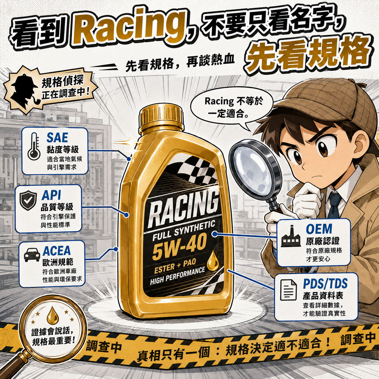 看到 Racing 不要只看名字,先看規格