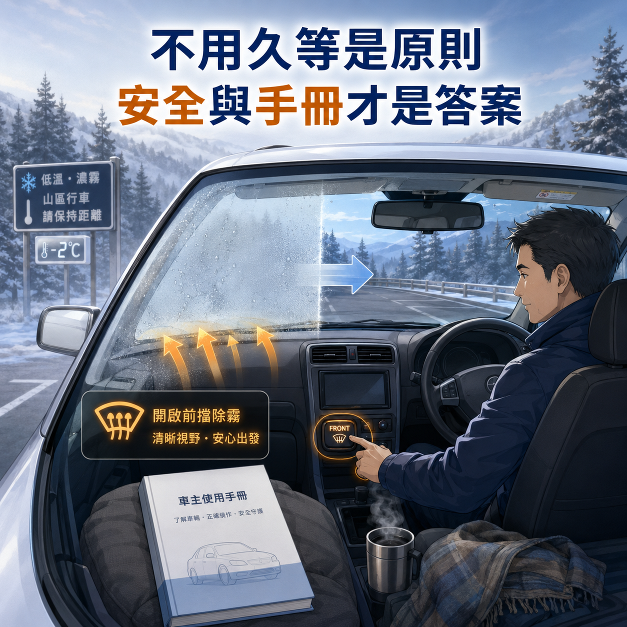 特殊情況,安全優先 擋風玻璃起霧、極端低溫及特殊車輛應調整熱車方式