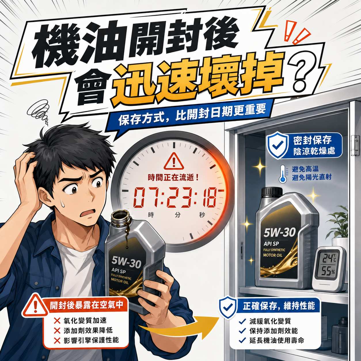 機油開封後就會迅速壞掉？保存方式比開封日期更值得注意
