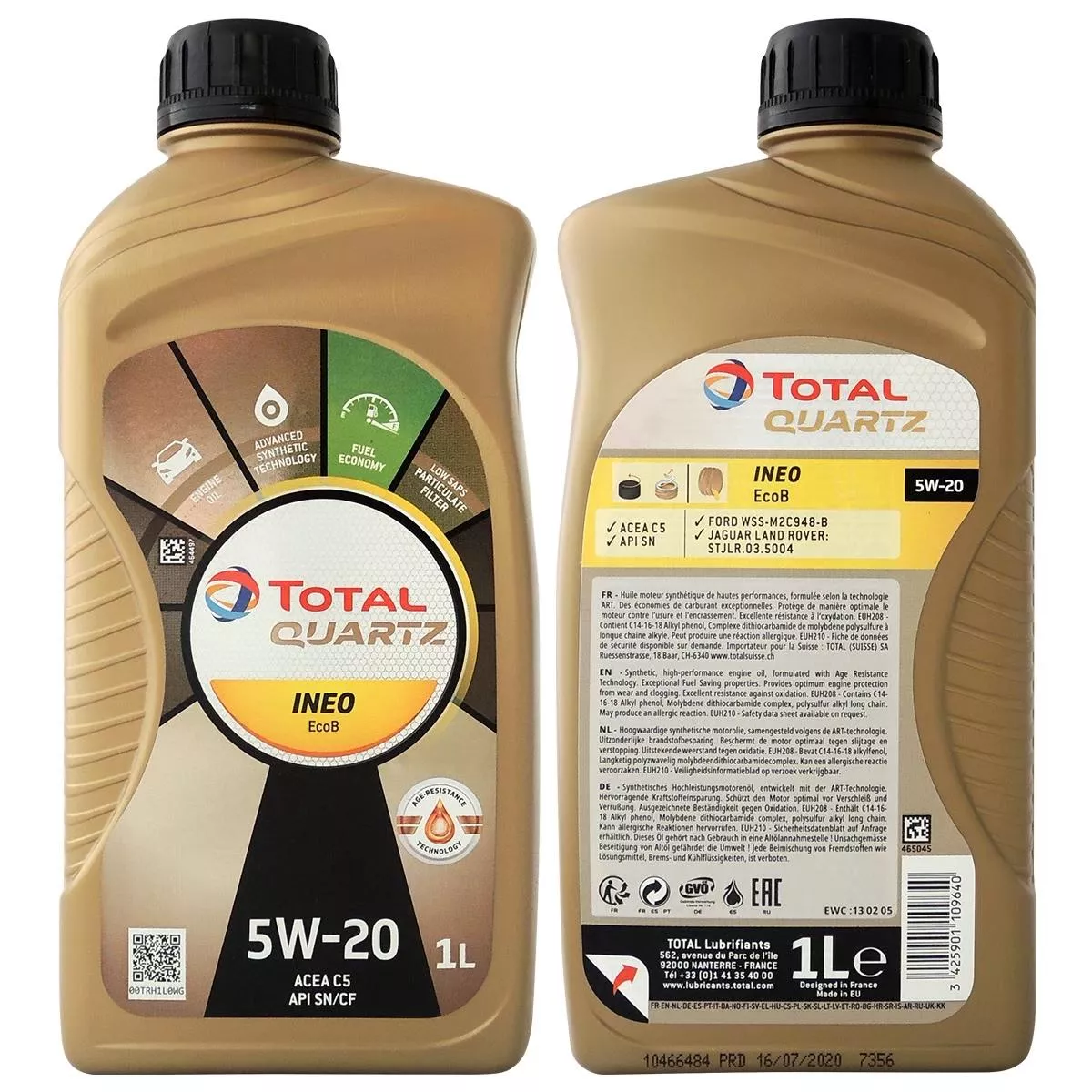 道達爾 TOTAL QUARTZ INEO ECOB 5W20 節能合成機油 福特EcoBoost引擎專用
