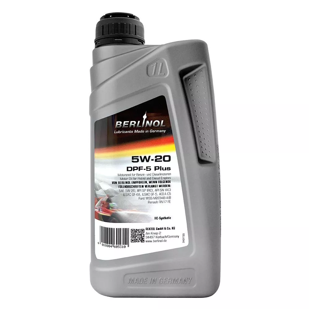 BERLINOL 5W20 DPF-5 Plus 高效合成機油 適用 Ford 福特 EcoBoost 引擎