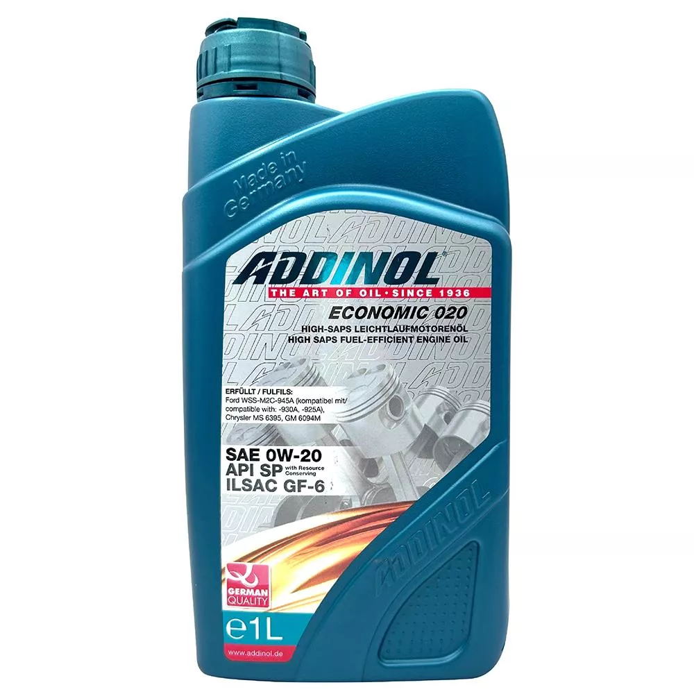 ADDINOL Economic 0W20 全合成機油 適合最新渦輪增壓與電動混合動力車輛
