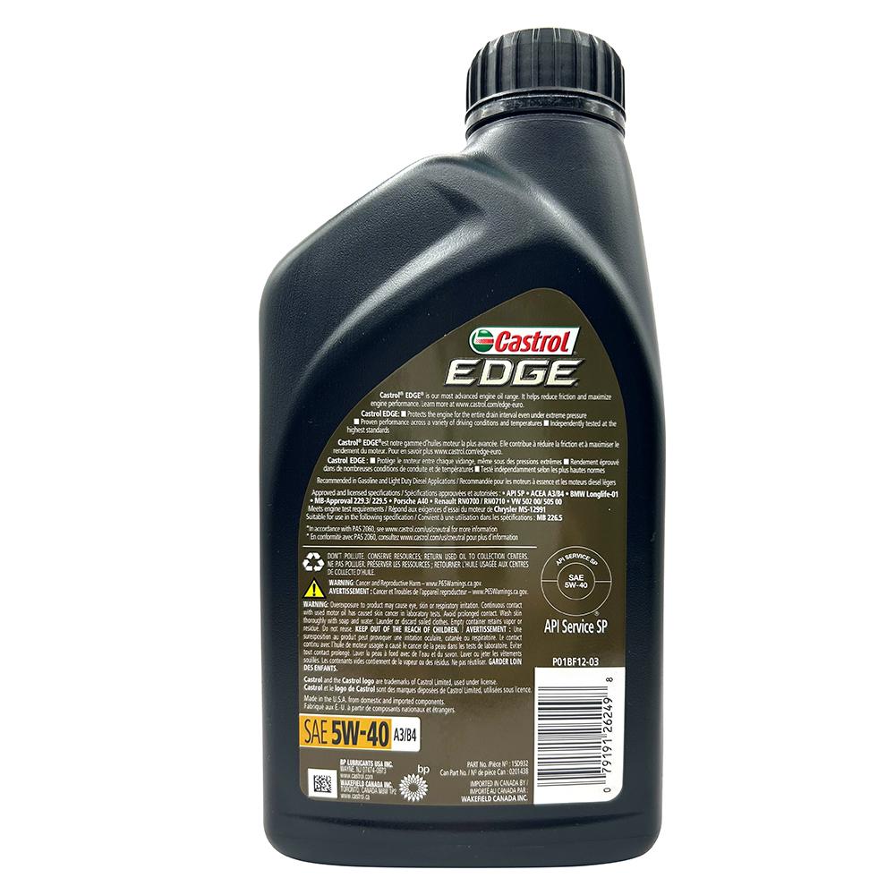 Castrol EDGE Euro 5W40 全合成機油 美國產
