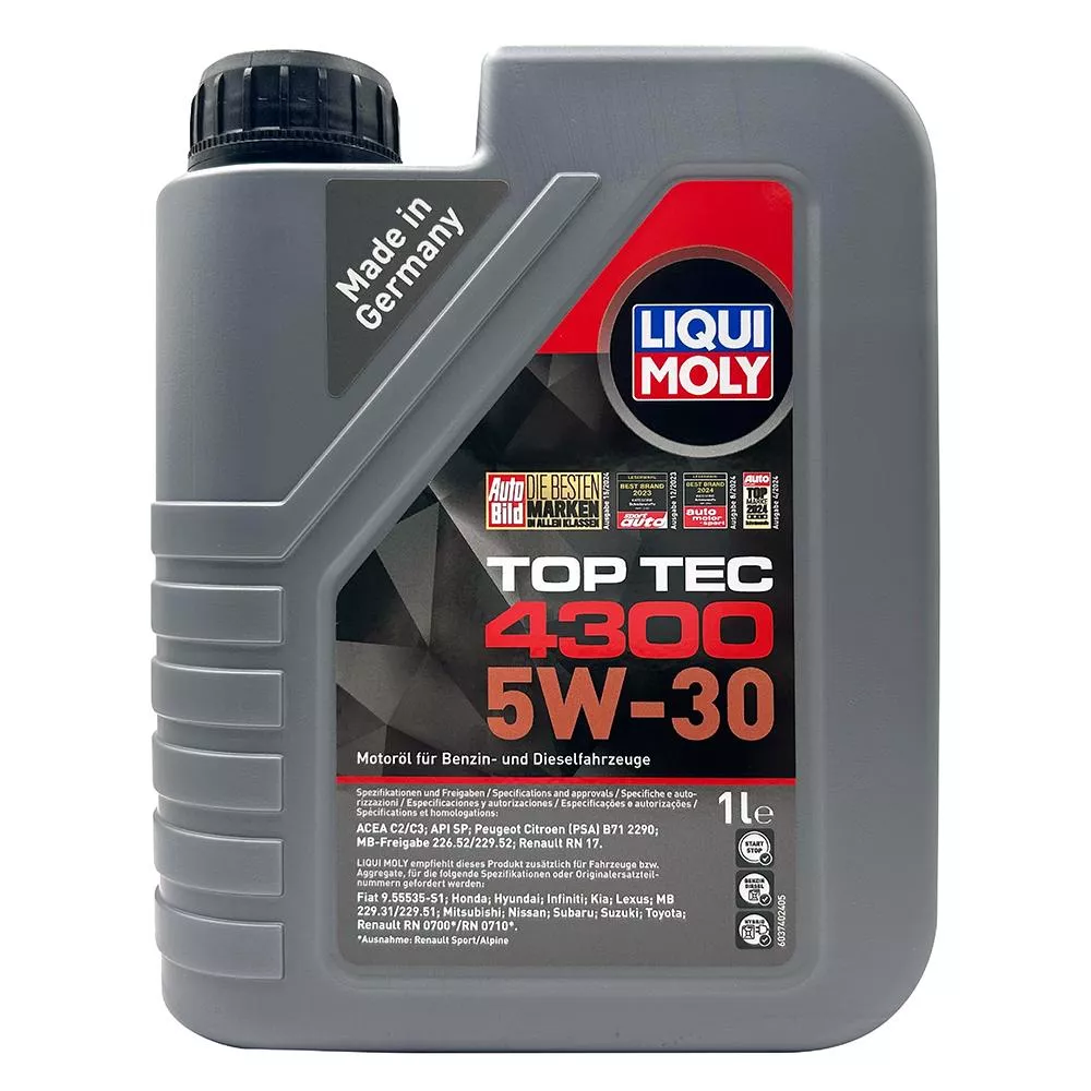 LIQUI MOLY TOP TEC 4300 5W30 全合成機油 | C2/C3 | 歐系日系通用