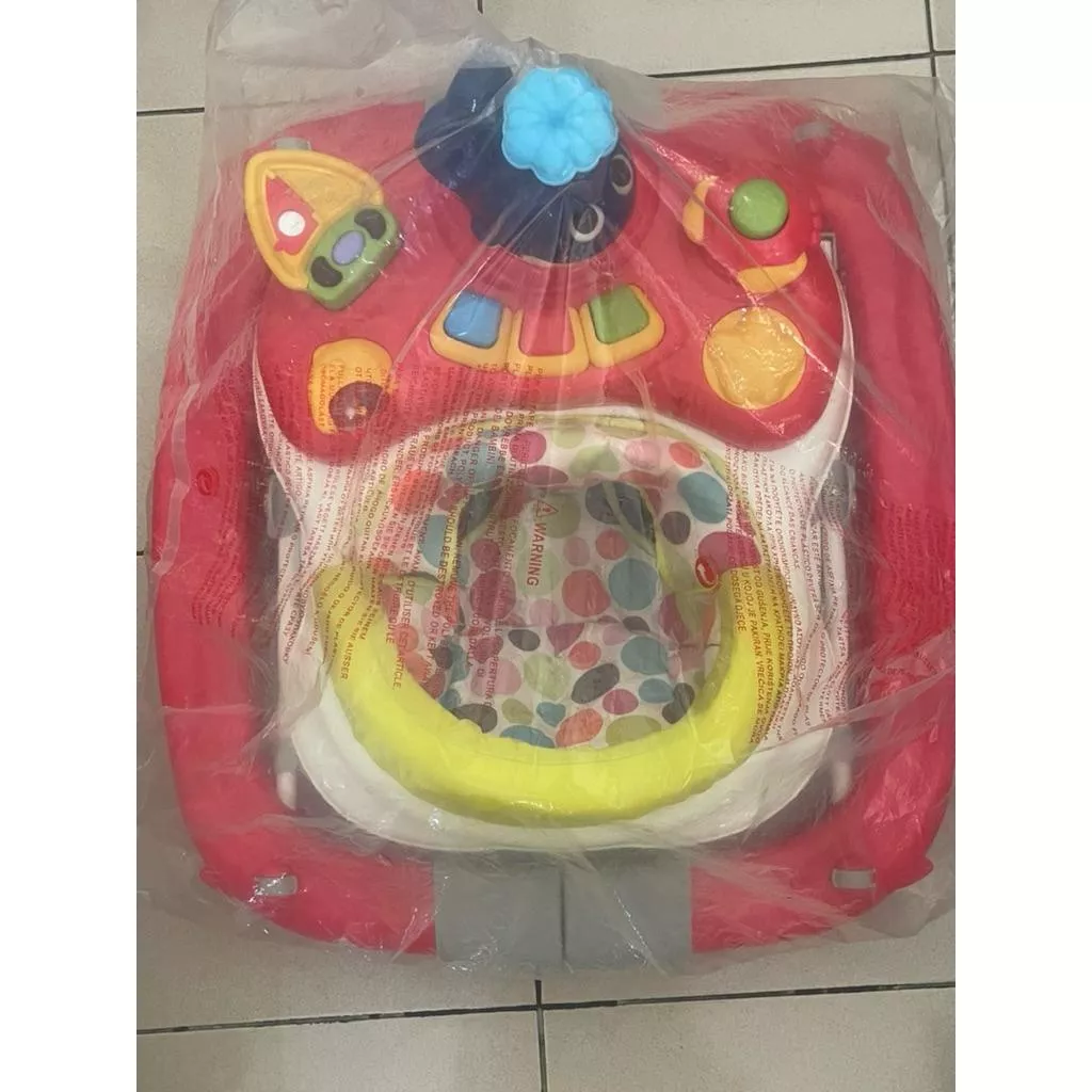 【近全新】AjHippo小河馬歡樂學步車 螃蟹車 搖搖椅 餐椅(亮紅)