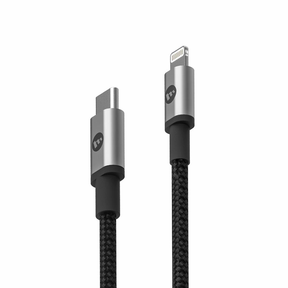 mophie MFi認證 100cm【USB-C To Lightning】PD編織快速充電傳輸線-黑色