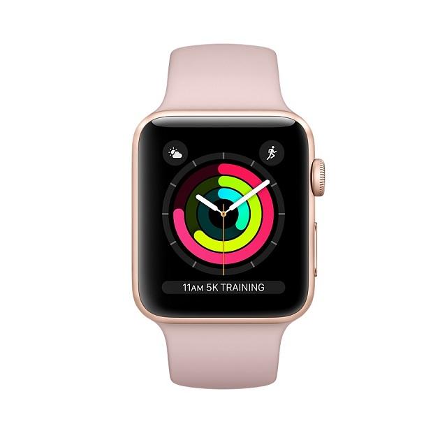 Apple Watch Series 3 GPS,42mm金色鋁金屬錶殼/粉沙色運動錶帶