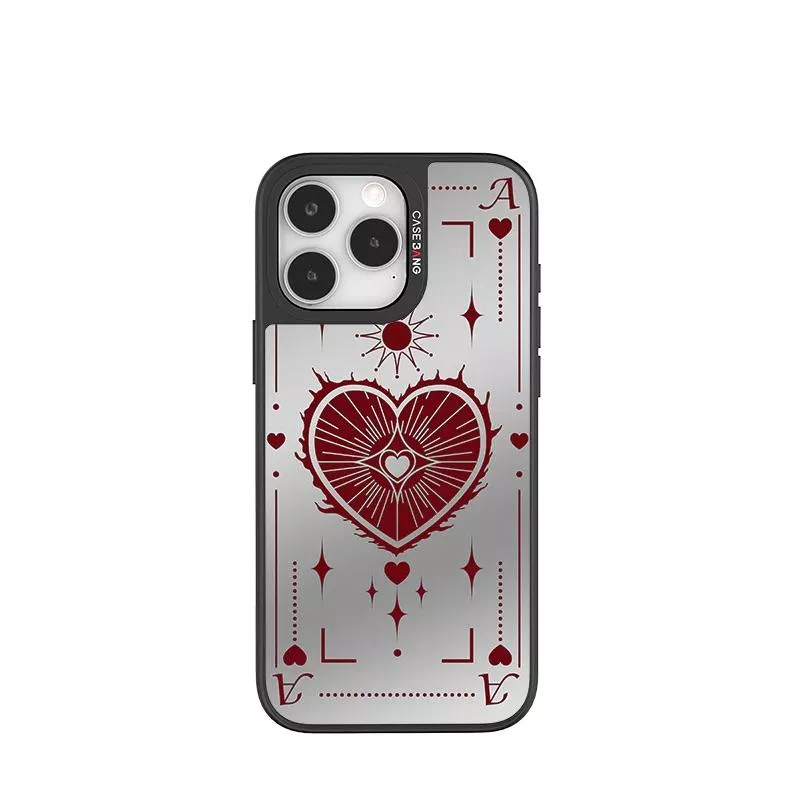 CASEBANGx藝術家凌凌七聯名王牌ACE系列磁吸出鏡殼-紅心A