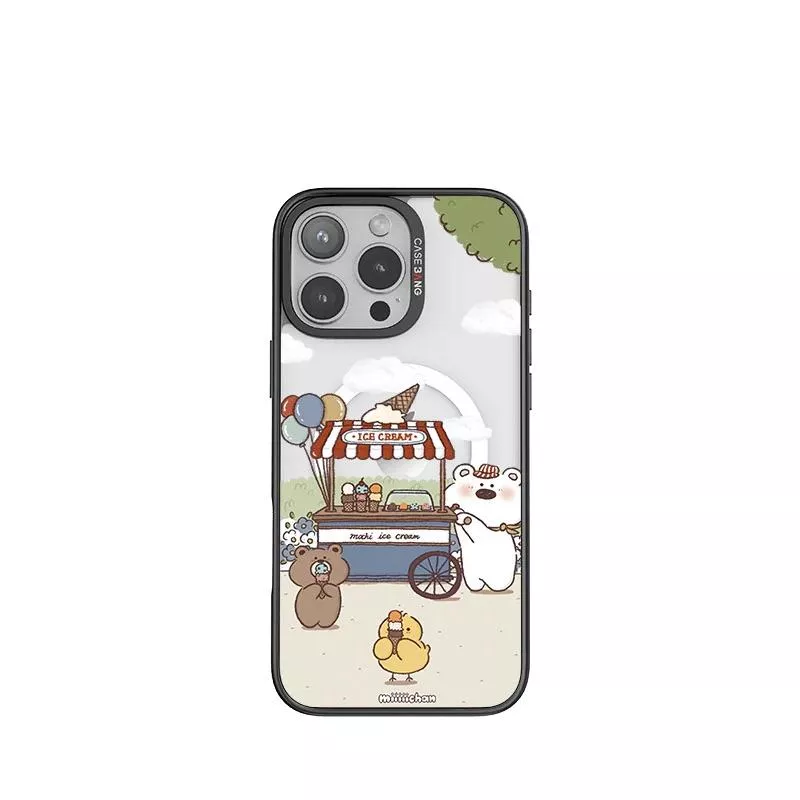 miiiiichan聯名白熊&熊君系列-冰淇淋小店  手機殼磁吸背蓋