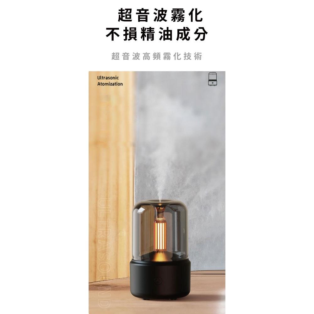 新品【現貨】家用香薰加濕器 創意燭光香薰機 USB插電 桌面氛圍燭光燈 家用香薰機 床頭燈 精油 香氛機濕器 香薰噴霧機