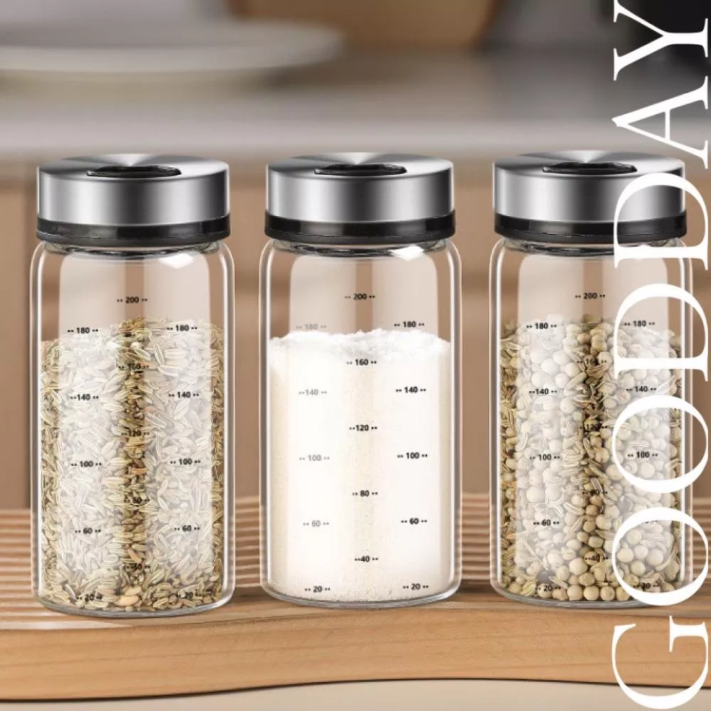 【台灣現貨】高硼硅玻璃調料罐 調味瓶 家用燒烤灑粉灑料瓶 廚房調味罐 定量調味罐 調味罐 胡椒罐 鹽巴罐 辣椒粉罐