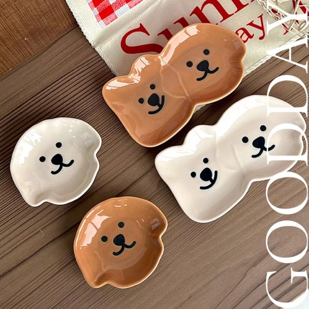 【台灣現貨】可愛卡通陶瓷味碟 小菜碟醬油碟 小碟子 醬料碟 家用調味碟 醬油調味 醋碟 火鍋沾醬碟 家用陶瓷餐具