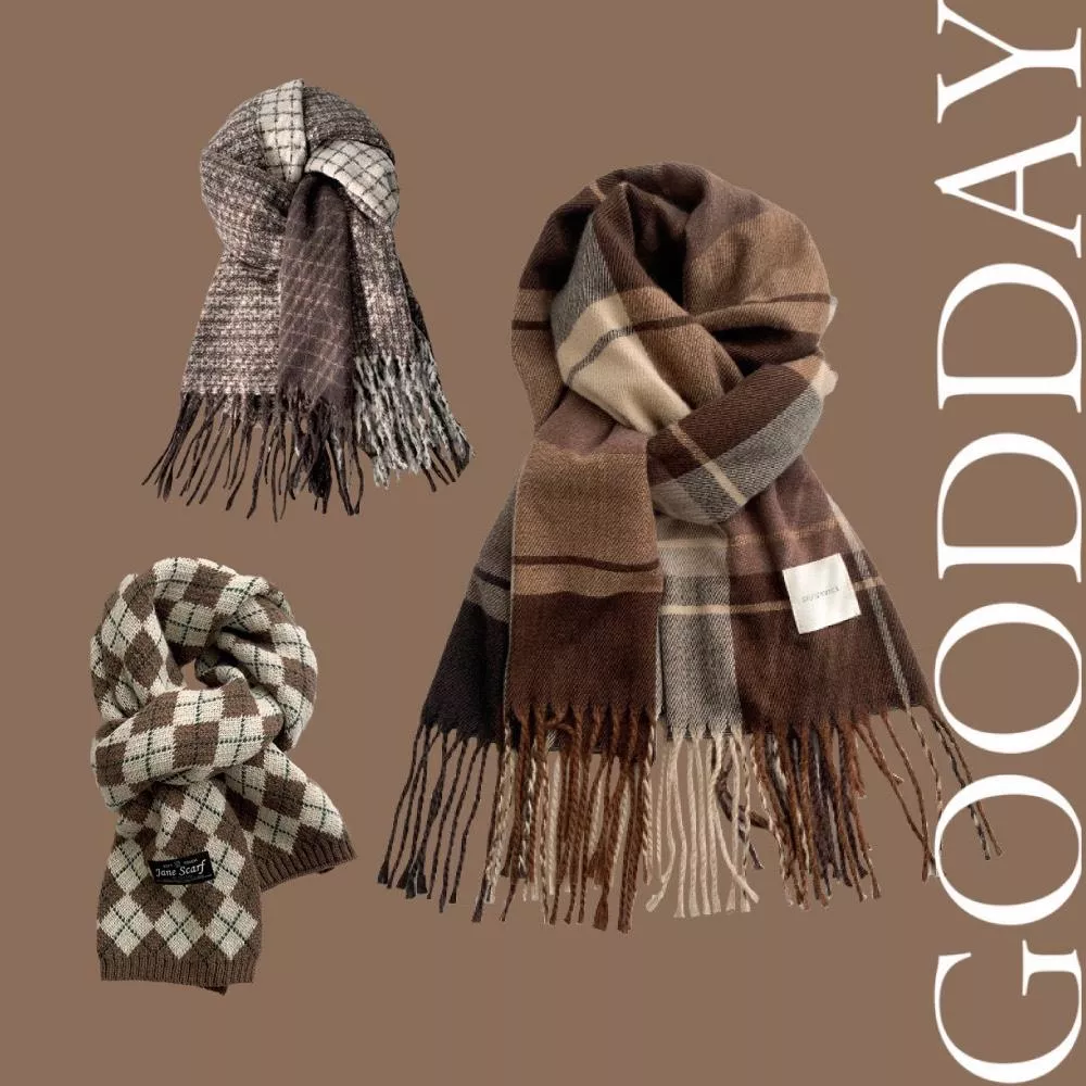 【台灣現貨】美拉德色系圍巾  聖誕禮物 交換禮物 圍巾 圍脖 秋冬色系圍巾 冬天圍巾 加厚圍巾 秋冬圍巾 保暖圍巾