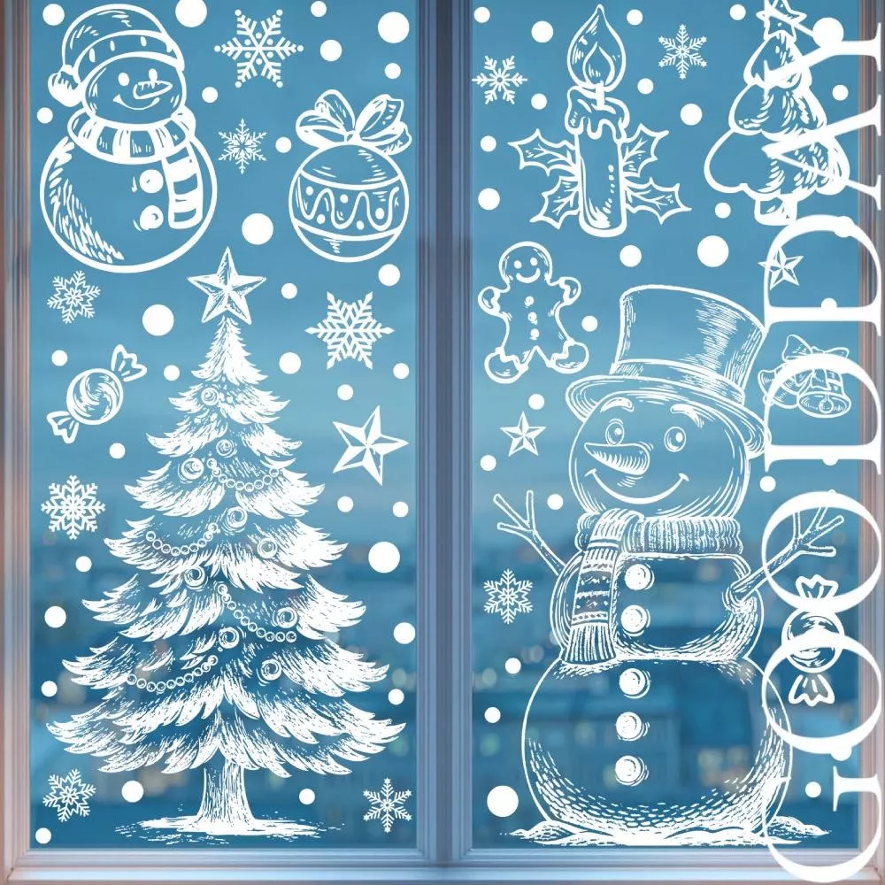 【台灣現貨】聖誕佈置窗戶靜電貼紙 窗貼  靜電貼 玻璃櫥窗貼 聖誕節佈置 櫥窗佈置 玻璃貼 聖誕節貼紙 聖誕靜電貼 無痕