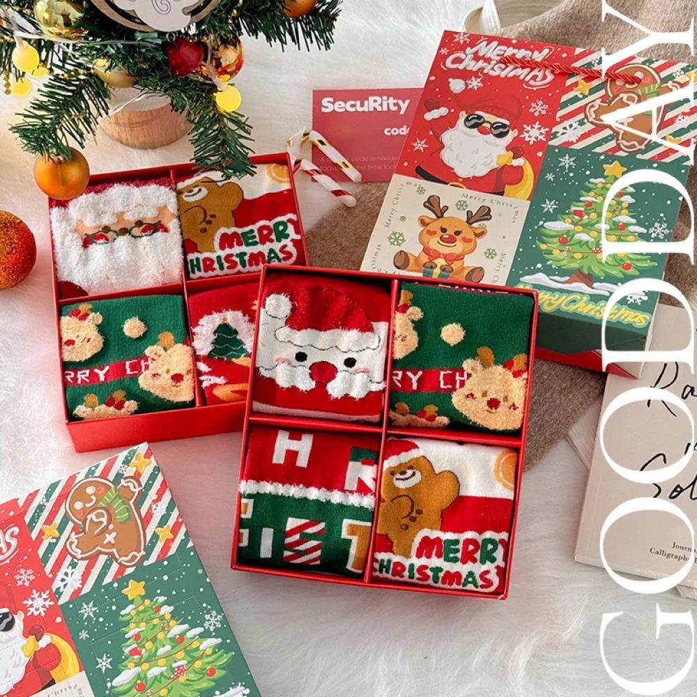 【台灣現貨】可愛聖誕襪禮盒 聖誕節 交換禮物 生日禮物 長筒襪 長襪子 保暖襪 秋冬款 禮盒襪 耶誕襪 暖襪 毛襪