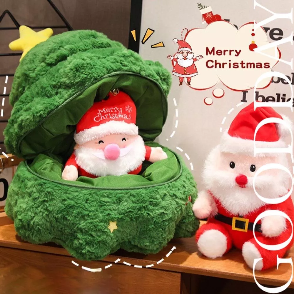 【台灣現貨】聖誕樹玩偶抱枕 聖誕節交換禮物 聖誕系列抱枕 聖誕節 抱枕 聖誕樹造型抱枕 毛絨造型抱枕 可拉開抱枕