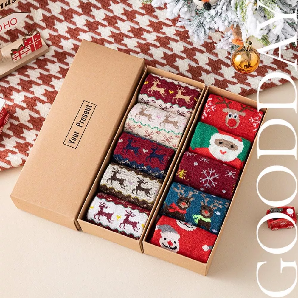【台灣現貨】聖誕羊絨襪子禮盒 聖誕節 交換禮物 生日禮物 長筒襪 長襪子 保暖襪 秋冬款 禮盒襪 耶誕襪 暖襪 毛襪