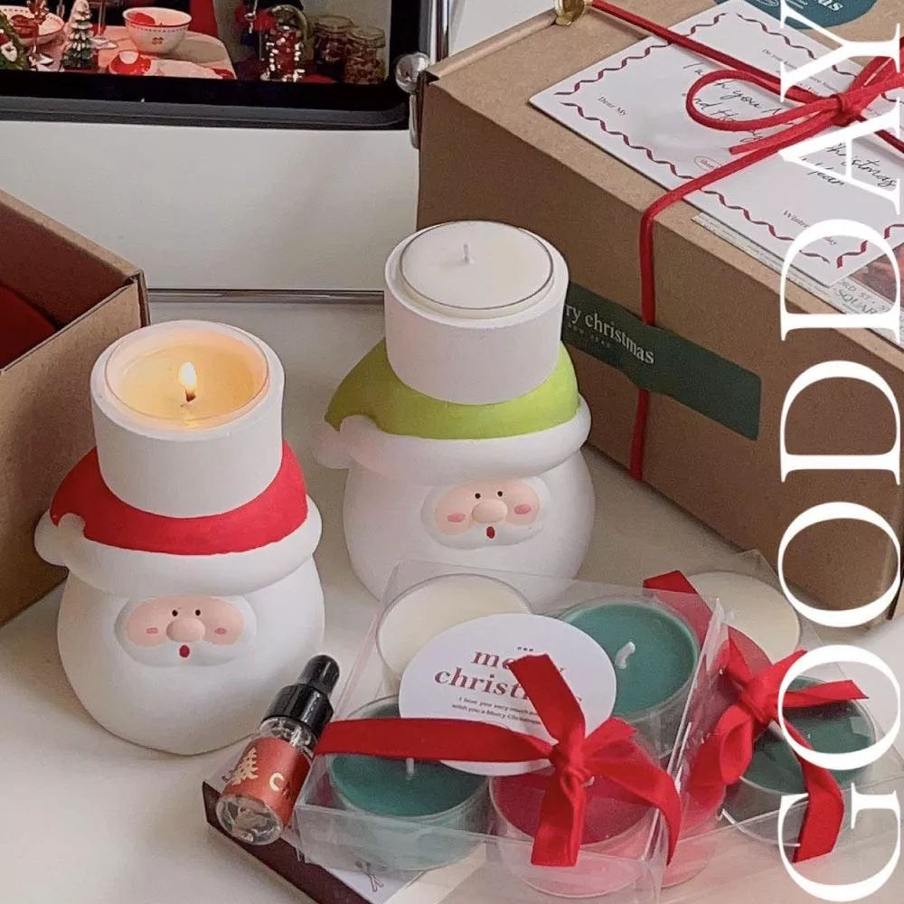 【台灣現貨】聖誕老人燭台香薰蠟燭 聖誕禮物 交換禮物 聖誕香薰蠟燭 香薰燭台 玻璃球蠟燭 香氛蠟燭 氛圍感蠟燭