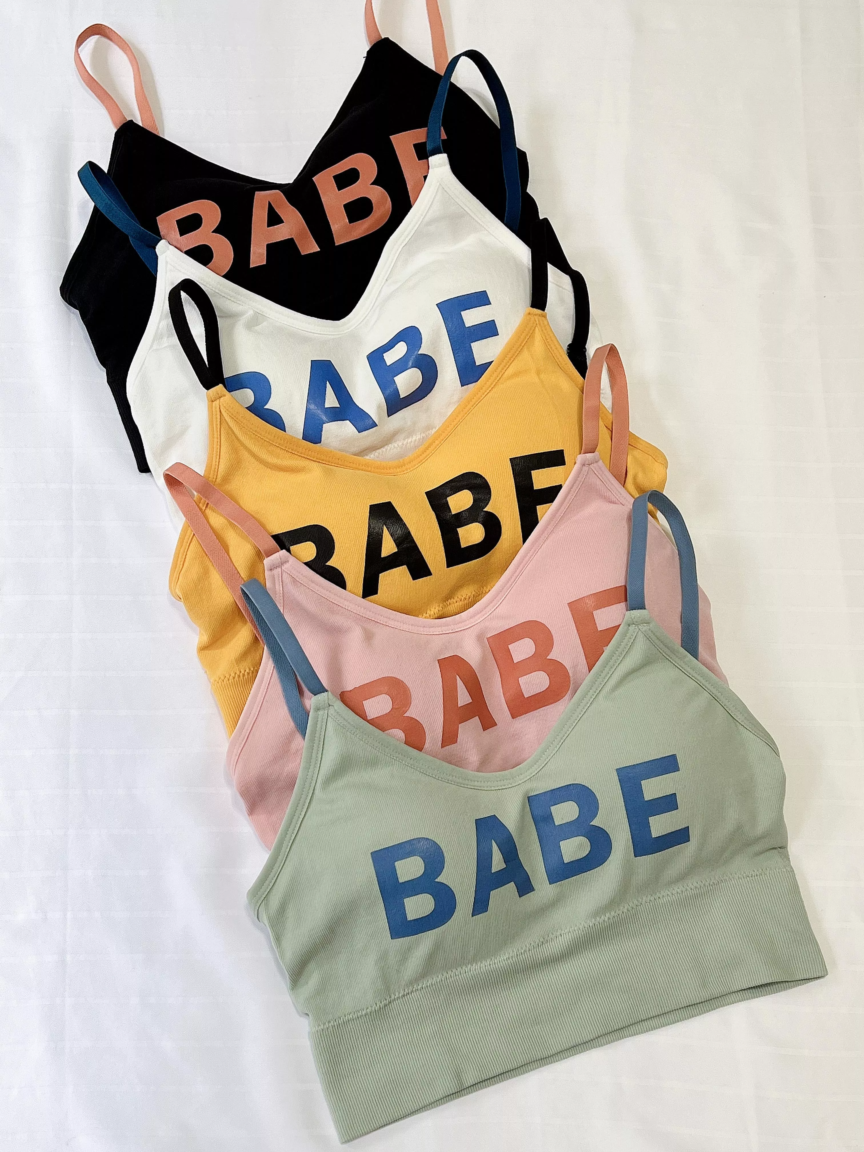 (5色)Babe俏皮字母小吊帶