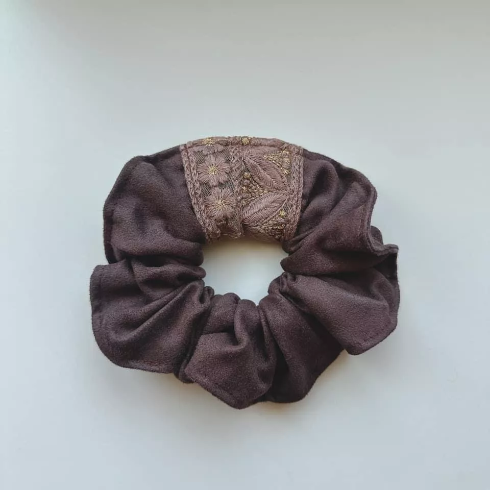 維也納咖啡（印度刺繡）_波浪圈髮束