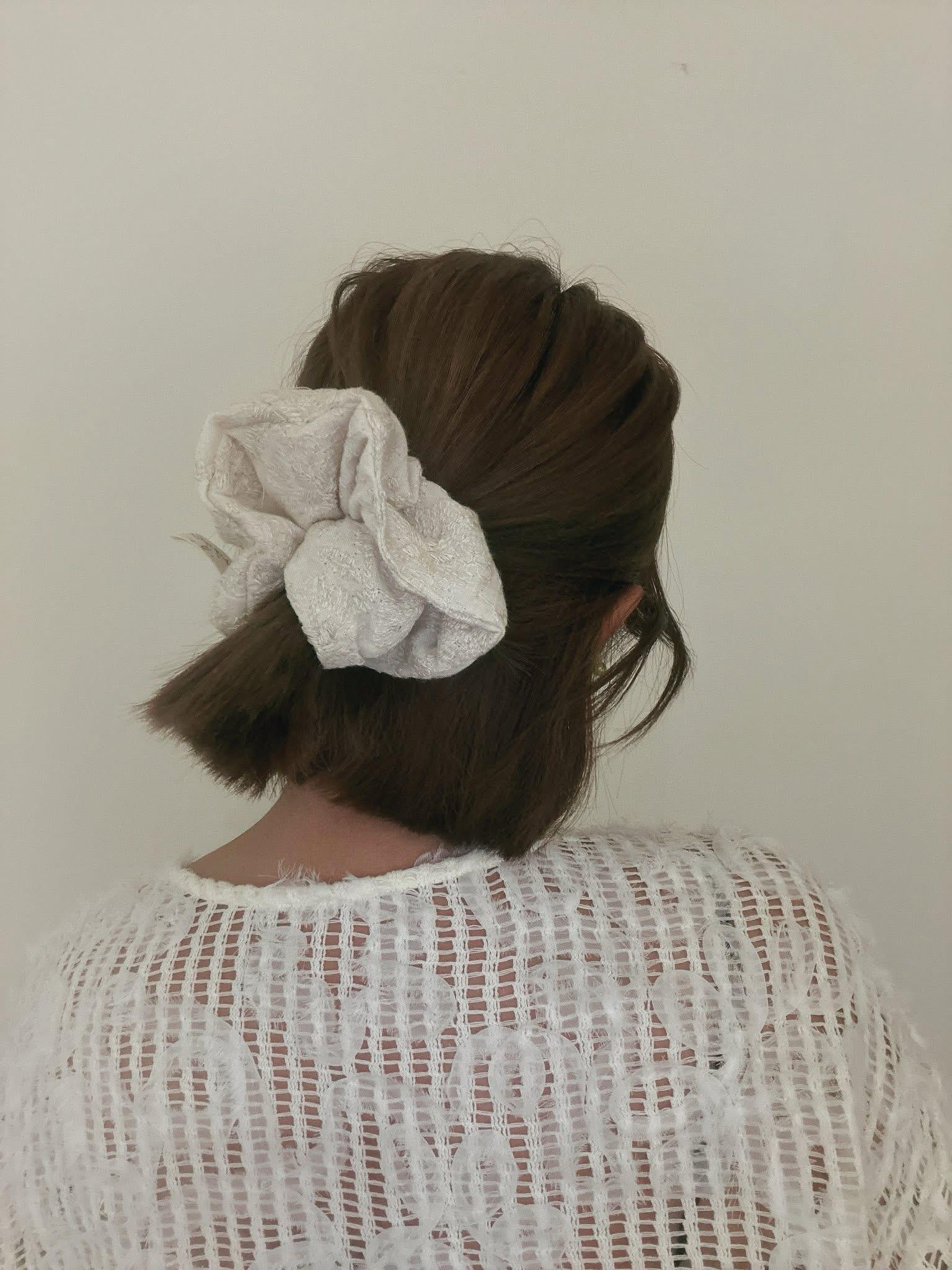 澄淨（日本刺繡二重紗）_波浪圈髮束_大款