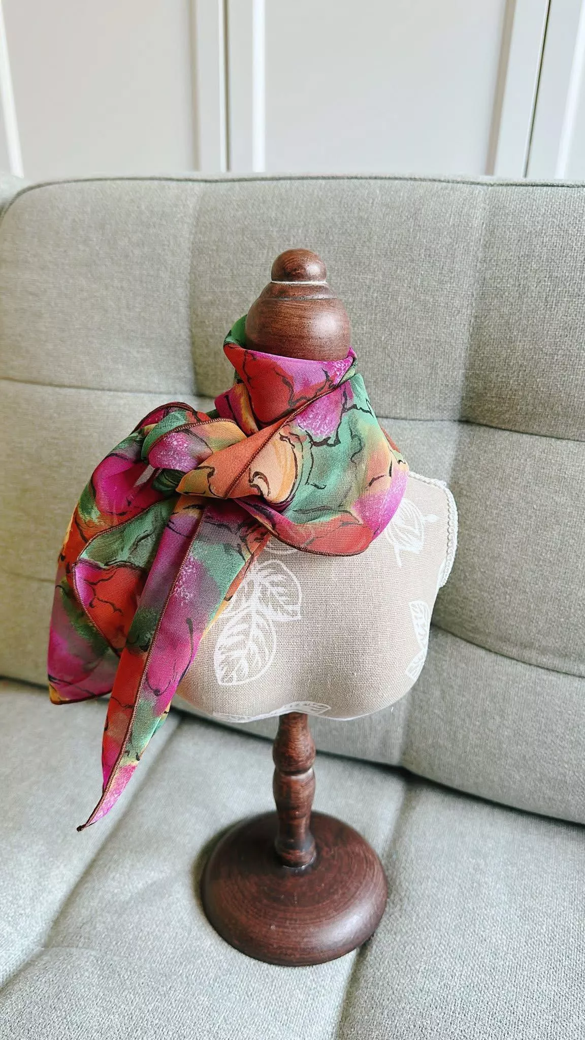 【長條款】春花_老布絲巾髮帶