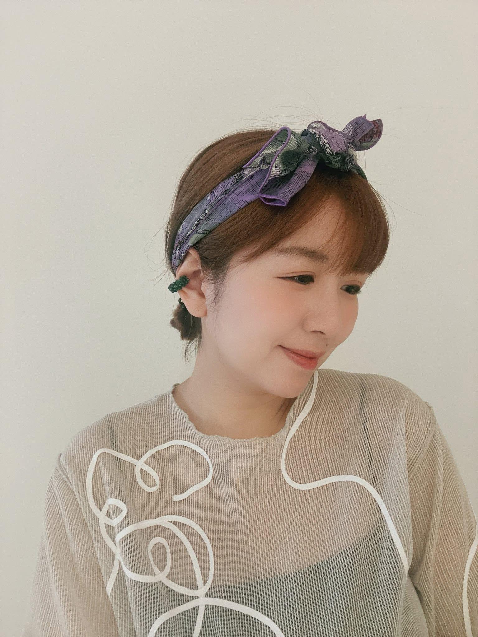 【長條款】小紫蘇_老布絲巾髮帶