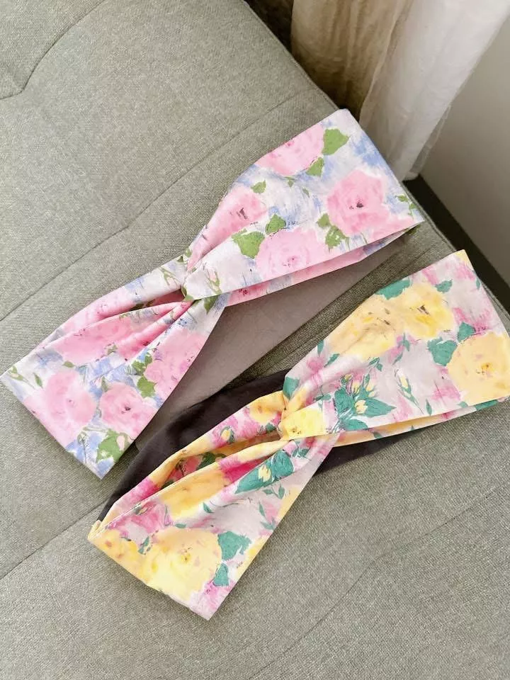 畫境花園系列_寬版交叉綁式髮帶