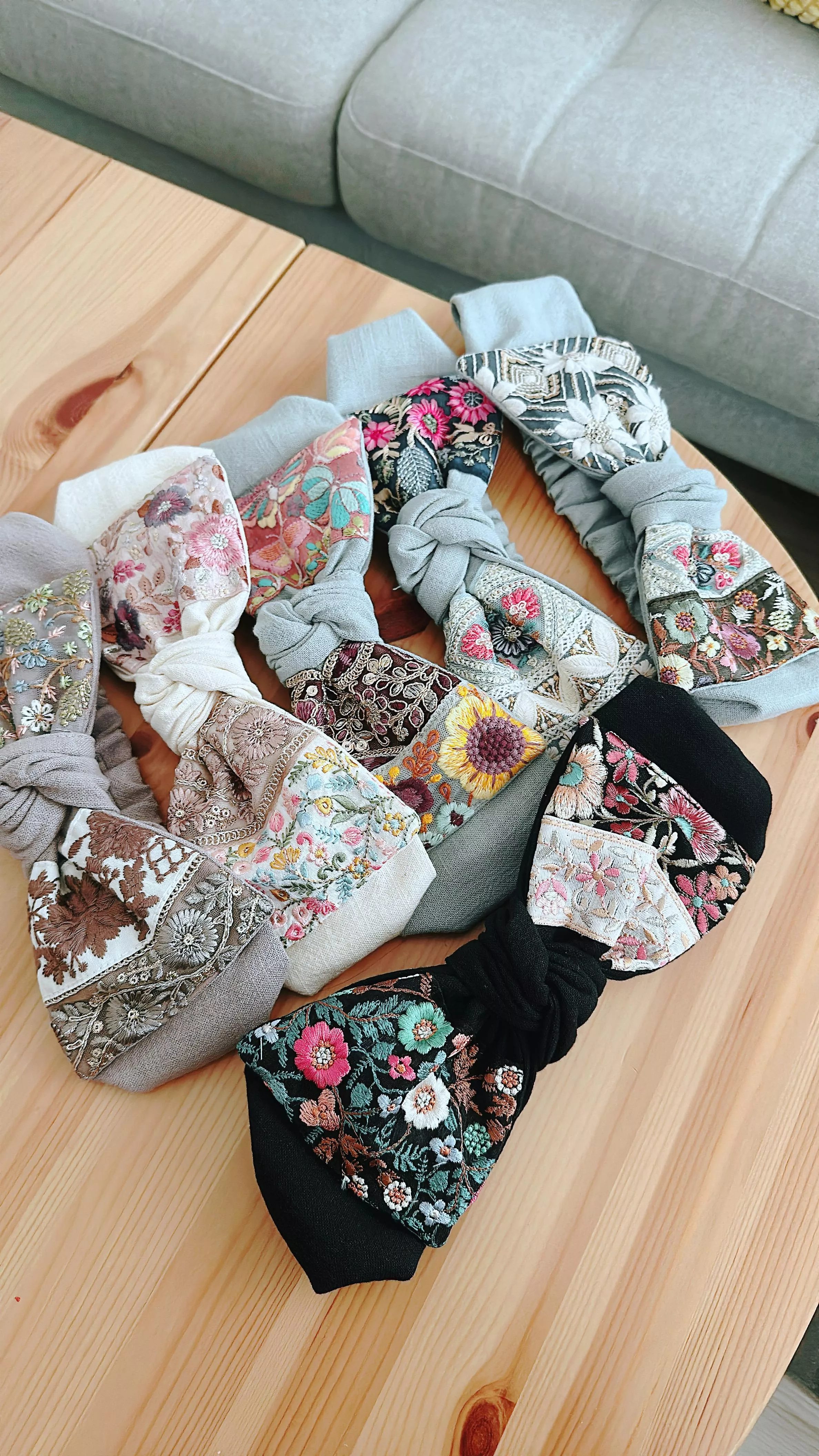 【結型固定】幻夢綺語系列八款（刺繡拼接）_大蝴蝶結鬆緊髮帶