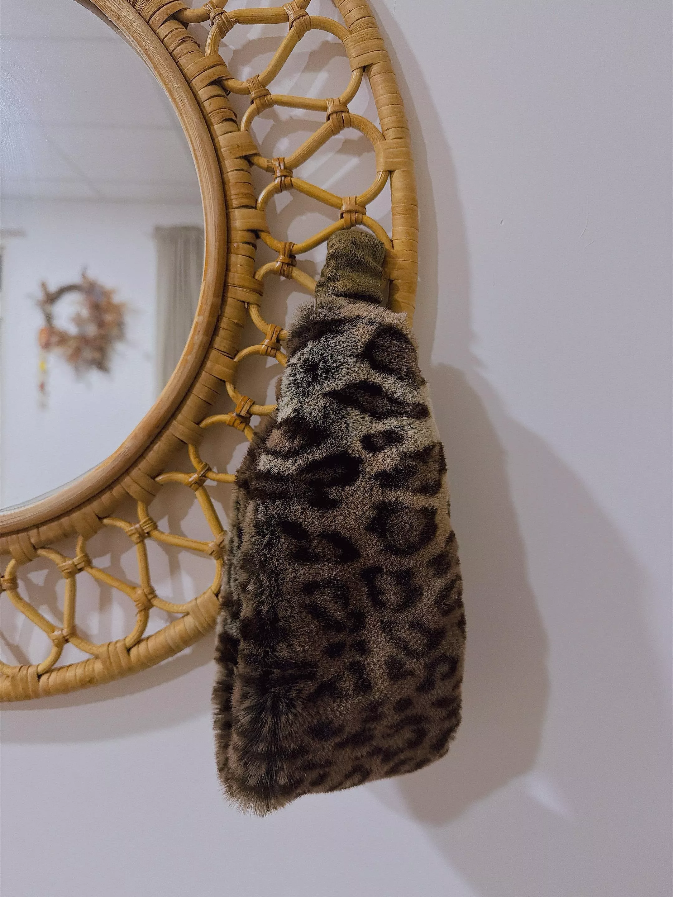 野行暖豹｜暖心毛毛系列・毛絨寬版鬆緊髮帶