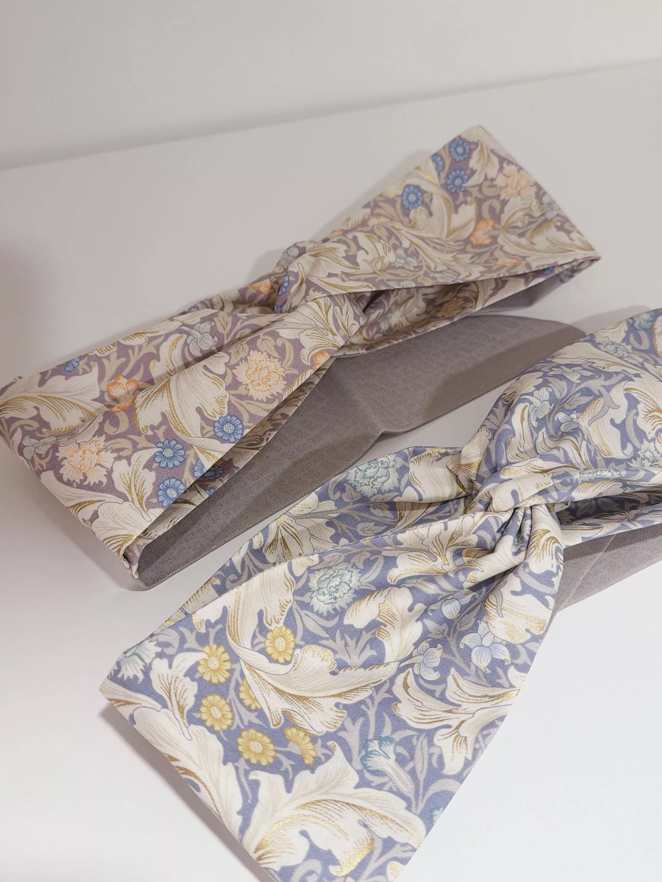 ［京都選布］春日舊宅（藝術家燙金系列）・寬版交叉綁式髮帶