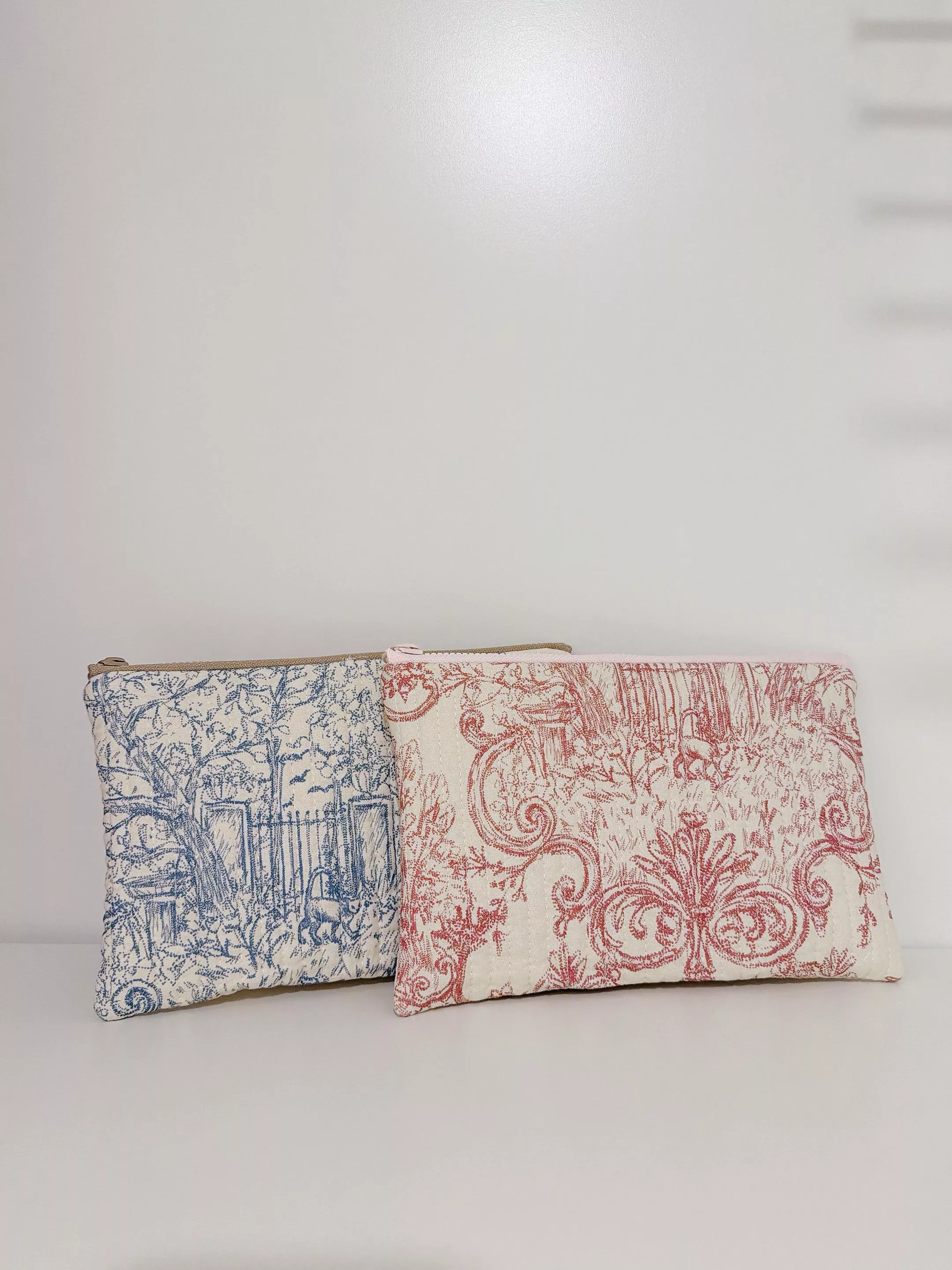 ［京都選布］ 巴洛克織紋・證件收納包（藍 / 粉）